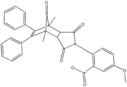 4-{2-nitro-4-methoxyphenyl}-1,7-dimethyl-8,9-diphenyl-4-azatricyclo[5.2.1.0~2,6~]dec-8-ene-3,5,10-trione Structure