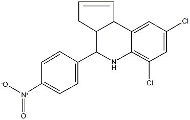 6,8-dichloro-4-{4-nitrophenyl}-3a,4,5,9b-tetrahydro-3H-cyclopenta[c]quinoline 구조식 이미지