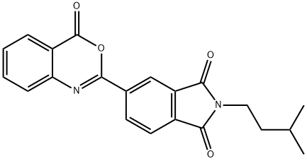 2-isopentyl-5-(4-oxo-4H-3,1-benzoxazin-2-yl)-1H-isoindole-1,3(2H)-dione 구조식 이미지