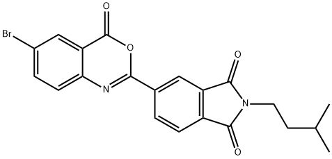 5-(6-bromo-4-oxo-4H-3,1-benzoxazin-2-yl)-2-isopentyl-1H-isoindole-1,3(2H)-dione Structure