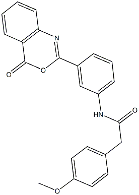 2-(4-methoxyphenyl)-N-[3-(4-oxo-4H-3,1-benzoxazin-2-yl)phenyl]acetamide 구조식 이미지