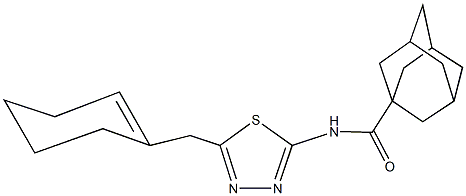 N-[5-(1-cyclohexen-1-ylmethyl)-1,3,4-thiadiazol-2-yl]-1-adamantanecarboxamide 구조식 이미지