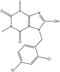 7-(2,4-dichlorobenzyl)-8-hydroxy-1,3-dimethyl-3,7-dihydro-1H-purine-2,6-dione 구조식 이미지