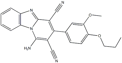 1-amino-3-(3-methoxy-4-propoxyphenyl)pyrido[1,2-a]benzimidazole-2,4-dicarbonitrile Structure