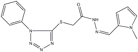 N'-[(1-methyl-1H-pyrrol-2-yl)methylene]-2-[(1-phenyl-1H-tetraazol-5-yl)sulfanyl]acetohydrazide Structure