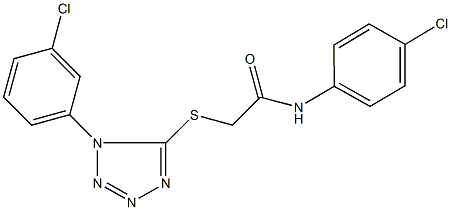 N-(4-chlorophenyl)-2-{[1-(3-chlorophenyl)-1H-tetraazol-5-yl]sulfanyl}acetamide 구조식 이미지