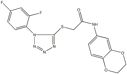 2-{[1-(2,4-difluorophenyl)-1H-tetraazol-5-yl]sulfanyl}-N-(2,3-dihydro-1,4-benzodioxin-6-yl)acetamide Structure