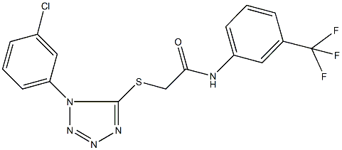 2-{[1-(3-chlorophenyl)-1H-tetraazol-5-yl]sulfanyl}-N-[3-(trifluoromethyl)phenyl]acetamide Structure