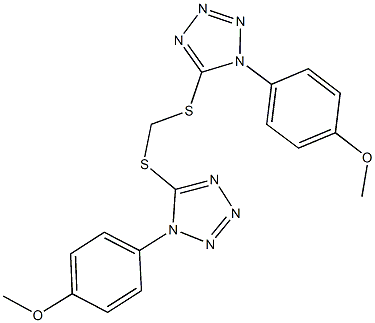 1-(4-methoxyphenyl)-5-[({[1-(4-methoxyphenyl)-1H-tetraazol-5-yl]sulfanyl}methyl)sulfanyl]-1H-tetraazole 구조식 이미지