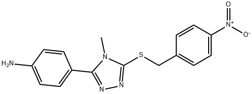 3-(4-aminophenyl)-5-({4-nitrobenzyl}sulfanyl)-4-methyl-4H-1,2,4-triazole 구조식 이미지