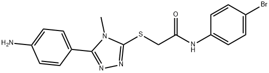 2-{[5-(4-aminophenyl)-4-methyl-4H-1,2,4-triazol-3-yl]sulfanyl}-N-(4-bromophenyl)acetamide 구조식 이미지