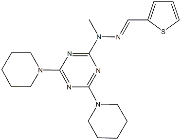 2-thiophenecarbaldehyde [4,6-di(1-piperidinyl)-1,3,5-triazin-2-yl](methyl)hydrazone 구조식 이미지