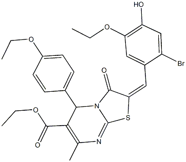 ethyl 2-(2-bromo-5-ethoxy-4-hydroxybenzylidene)-5-(4-ethoxyphenyl)-7-methyl-3-oxo-2,3-dihydro-5H-[1,3]thiazolo[3,2-a]pyrimidine-6-carboxylate Structure