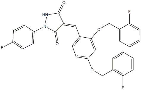 4-{2,4-bis[(2-fluorobenzyl)oxy]benzylidene}-1-(4-fluorophenyl)-3,5-pyrazolidinedione Structure