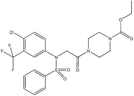 ethyl 4-{[4-chloro(phenylsulfonyl)-3-(trifluoromethyl)anilino]acetyl}-1-piperazinecarboxylate Structure