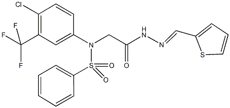 N-[4-chloro-3-(trifluoromethyl)phenyl]-N-{2-oxo-2-[2-(2-thienylmethylene)hydrazino]ethyl}benzenesulfonamide Structure