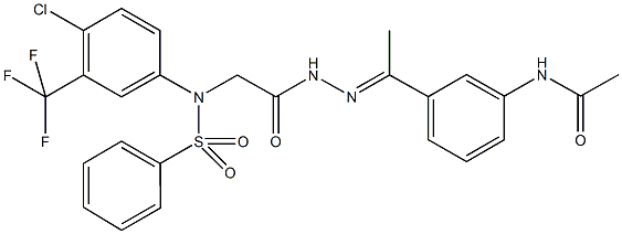 N-[3-(N-{[4-chloro(phenylsulfonyl)-3-(trifluoromethyl)anilino]acetyl}ethanehydrazonoyl)phenyl]acetamide 구조식 이미지