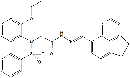 N-{2-[2-(1,2-dihydro-5-acenaphthylenylmethylene)hydrazino]-2-oxoethyl}-N-(2-ethoxyphenyl)benzenesulfonamide 구조식 이미지