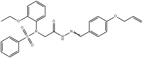 N-(2-{2-[4-(allyloxy)benzylidene]hydrazino}-2-oxoethyl)-N-(2-ethoxyphenyl)benzenesulfonamide 구조식 이미지