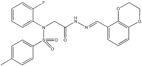 N-{2-[2-(2,3-dihydro-1,4-benzodioxin-5-ylmethylene)hydrazino]-2-oxoethyl}-N-(2-fluorophenyl)-4-methylbenzenesulfonamide Structure