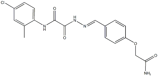 2-{2-[4-(2-amino-2-oxoethoxy)benzylidene]hydrazino}-N-(4-chloro-2-methylphenyl)-2-oxoacetamide 구조식 이미지