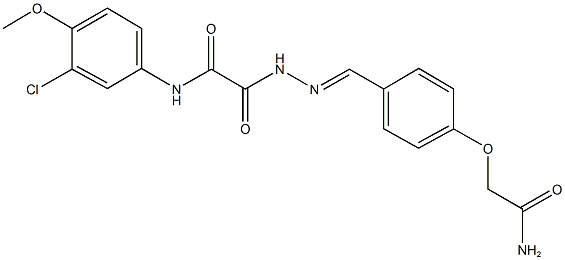 2-{2-[4-(2-amino-2-oxoethoxy)benzylidene]hydrazino}-N-(3-chloro-4-methoxyphenyl)-2-oxoacetamide 구조식 이미지