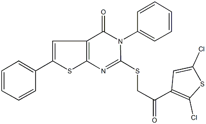 2-{[2-(2,5-dichloro-3-thienyl)-2-oxoethyl]sulfanyl}-3,6-diphenylthieno[2,3-d]pyrimidin-4(3H)-one Structure