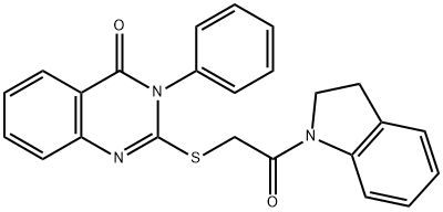 2-{[2-(2,3-dihydro-1H-indol-1-yl)-2-oxoethyl]sulfanyl}-3-phenyl-4(3H)-quinazolinone Structure