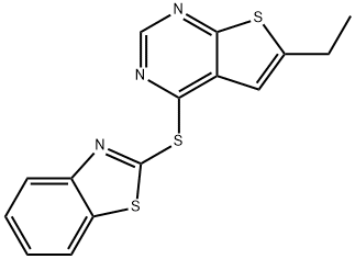 4-(1,3-benzothiazol-2-ylsulfanyl)-6-ethylthieno[2,3-d]pyrimidine Structure