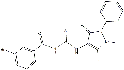 N-(3-bromobenzoyl)-N'-(1,5-dimethyl-3-oxo-2-phenyl-2,3-dihydro-1H-pyrazol-4-yl)thiourea Structure