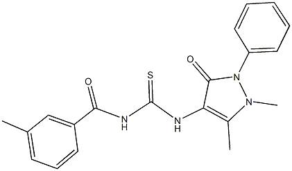 N-(1,5-dimethyl-3-oxo-2-phenyl-2,3-dihydro-1H-pyrazol-4-yl)-N'-(3-methylbenzoyl)thiourea Structure