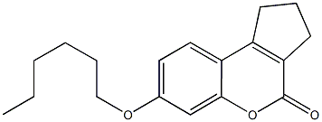 7-(hexyloxy)-2,3-dihydrocyclopenta[c]chromen-4(1H)-one 구조식 이미지