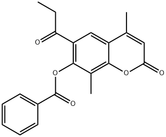 4,8-dimethyl-2-oxo-6-propionyl-2H-chromen-7-yl benzoate Structure