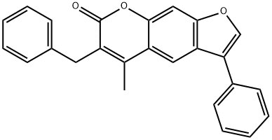 6-benzyl-5-methyl-3-phenyl-7H-furo[3,2-g]chromen-7-one 구조식 이미지