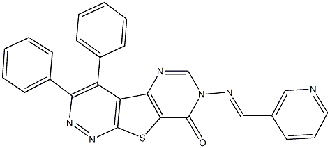 3,4-diphenyl-7-[(3-pyridinylmethylene)amino]pyrimido[4',5':4,5]thieno[2,3-c]pyridazin-8(7H)-one Structure