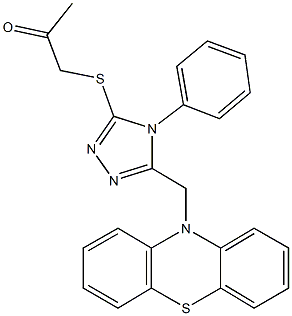 1-{[5-(10H-phenothiazin-10-ylmethyl)-4-phenyl-4H-1,2,4-triazol-3-yl]sulfanyl}acetone 구조식 이미지