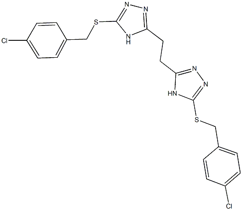 3-[(4-chlorobenzyl)sulfanyl]-5-(2-{5-[(4-chlorobenzyl)sulfanyl]-4H-1,2,4-triazol-3-yl}ethyl)-4H-1,2,4-triazole Structure