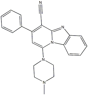 1-(4-methyl-1-piperazinyl)-3-phenylpyrido[1,2-a]benzimidazole-4-carbonitrile Structure