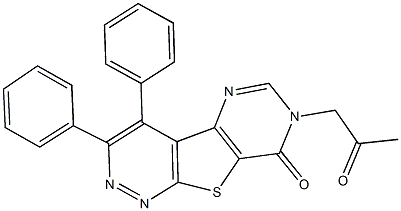 7-(2-oxopropyl)-3,4-diphenylpyrimido[4',5':4,5]thieno[2,3-c]pyridazin-8(7H)-one Structure