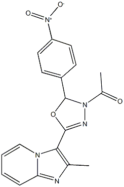 3-(4-acetyl-5-{4-nitrophenyl}-4,5-dihydro-1,3,4-oxadiazol-2-yl)-2-methylimidazo[1,2-a]pyridine 구조식 이미지