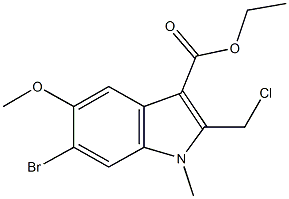 ethyl 6-bromo-2-(chloromethyl)-5-methoxy-1-methyl-1H-indole-3-carboxylate 구조식 이미지