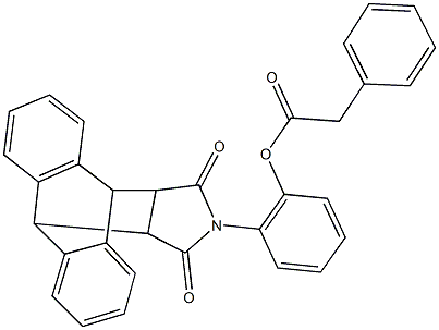 2-(16,18-dioxo-17-azapentacyclo[6.6.5.0~2,7~.0~9,14~.0~15,19~]nonadeca-2,4,6,9,11,13-hexaen-17-yl)phenyl phenylacetate Structure