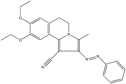 8,9-diethoxy-3-methyl-2-(phenyldiazenyl)-5,6-dihydropyrrolo[2,1-a]isoquinoline-1-carbonitrile 구조식 이미지