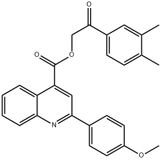 2-(3,4-dimethylphenyl)-2-oxoethyl 2-(4-methoxyphenyl)-4-quinolinecarboxylate Structure