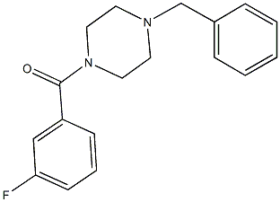 1-[(3-fluorophenyl)carbonyl]-4-(phenylmethyl)piperazine 구조식 이미지
