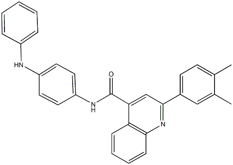 N-(4-anilinophenyl)-2-(3,4-dimethylphenyl)-4-quinolinecarboxamide 구조식 이미지