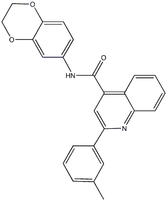 N-(2,3-dihydro-1,4-benzodioxin-6-yl)-2-(3-methylphenyl)-4-quinolinecarboxamide 구조식 이미지