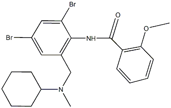 N-(2,4-dibromo-6-{[cyclohexyl(methyl)amino]methyl}phenyl)-2-methoxybenzamide 구조식 이미지