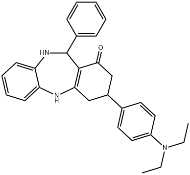 3-[4-(diethylamino)phenyl]-11-phenyl-2,3,4,5,10,11-hexahydro-1H-dibenzo[b,e][1,4]diazepin-1-one Structure