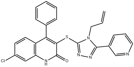 3-{[4-allyl-5-(3-pyridinyl)-4H-1,2,4-triazol-3-yl]sulfanyl}-7-chloro-4-phenyl-2-quinolinol Structure